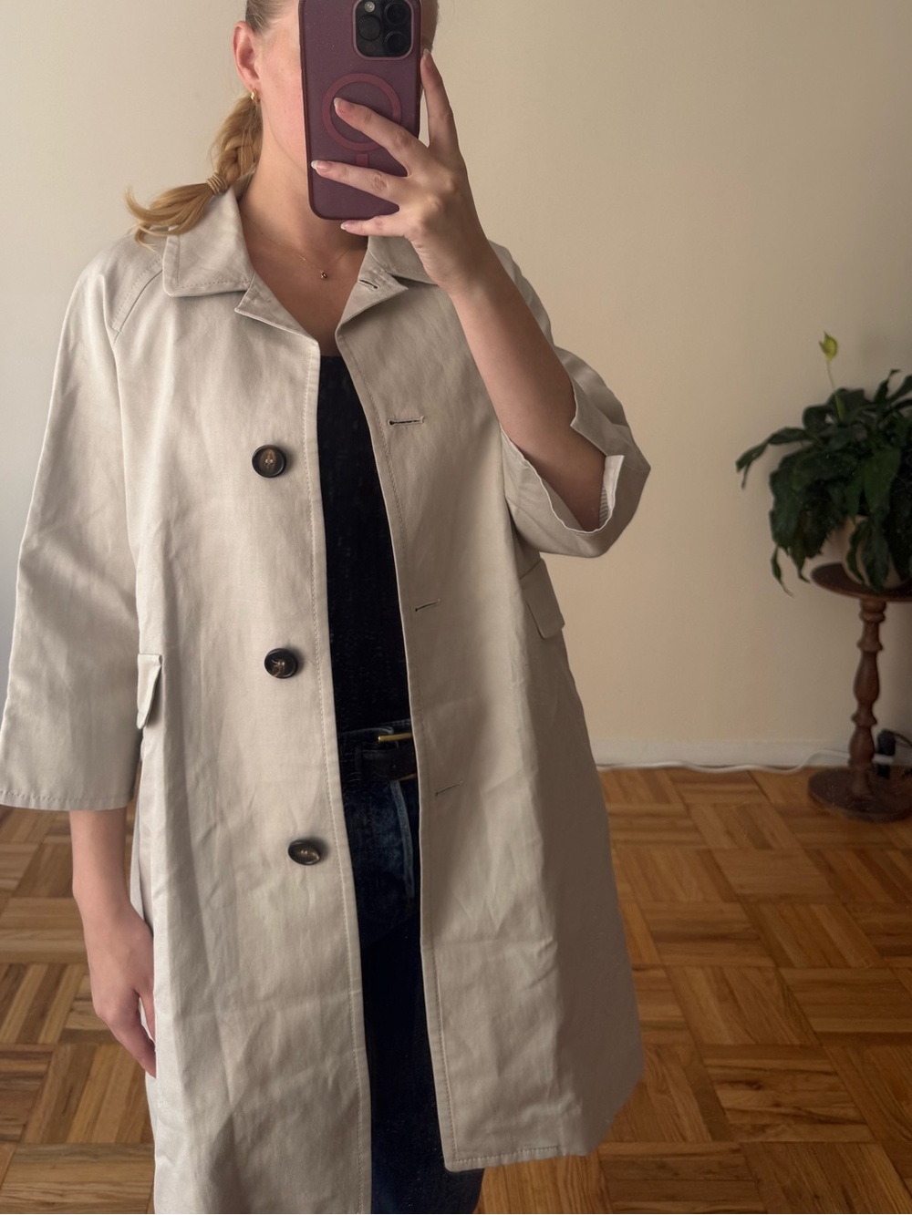 MaxMara Light Beige Cotton Trench Coat